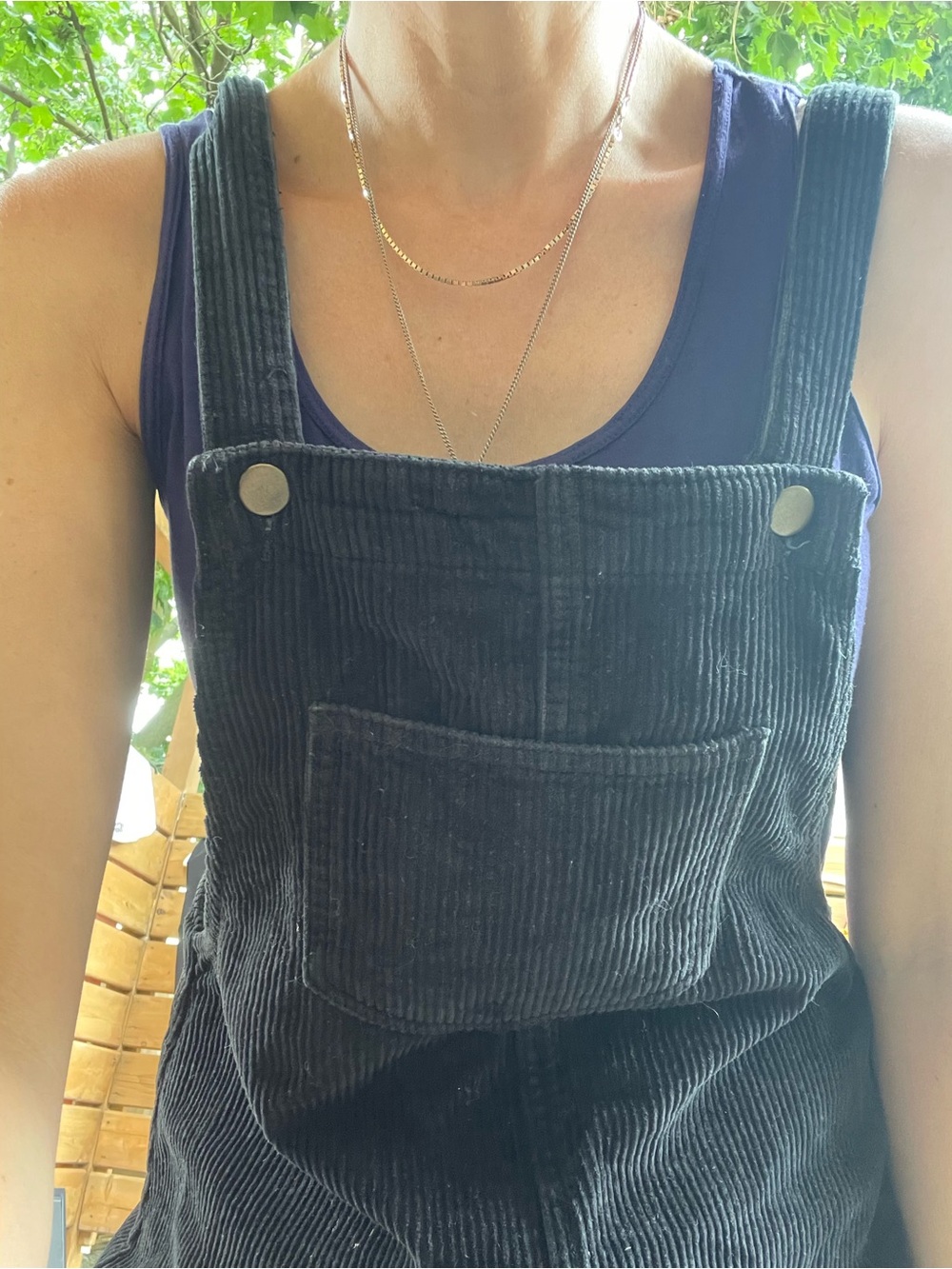 Ardene Black Corduroy Pinafore Romper size small - Picture 8 of 9